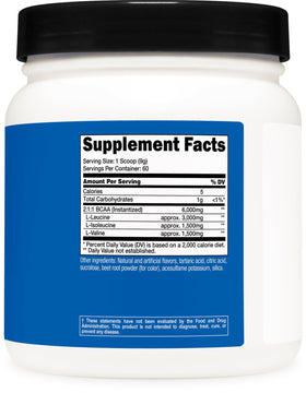 Nutricost BCAA Poudre 2:1:1 Pastèque vue arrière avec informations nutritionnelles