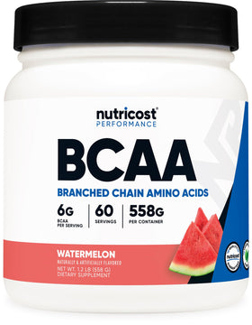 Nutricost BCAA Poudre 2:1:1 Pastèque vue avant avec emballage