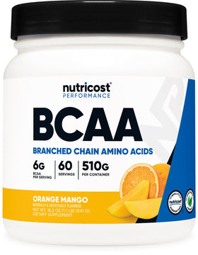 Nutricost BCAA Poudre 60 Portions saveur Orange Mangue vue de face