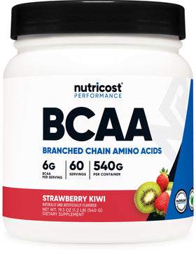 Nutricost BCAA Poudre 630g Saveur Kiwi Fraise - face avant