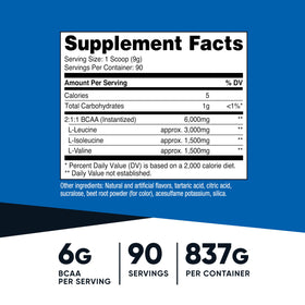 Nutricost BCAA Poudre Arôme Pastèque 948g vue de dos