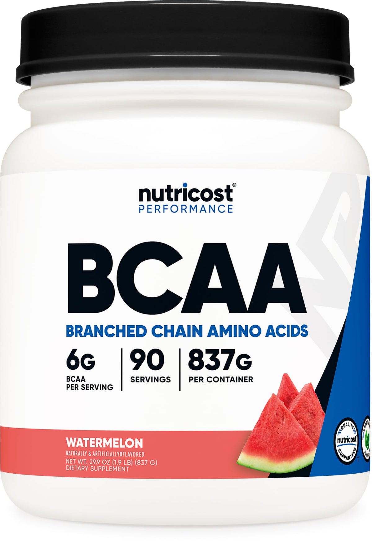 Nutricost BCAA Poudre Arôme Pastèque 948g vue de face