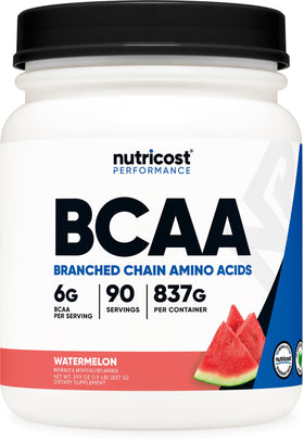 Nutricost BCAA Poudre Arôme Pastèque 948g vue de face