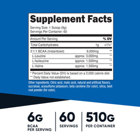 Nutricost BCAA Poudre contenant ouvert avec une cuillère incluse