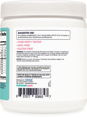 Nutricost BCAA pour Femmes 390g ingrédients sur l'étiquette