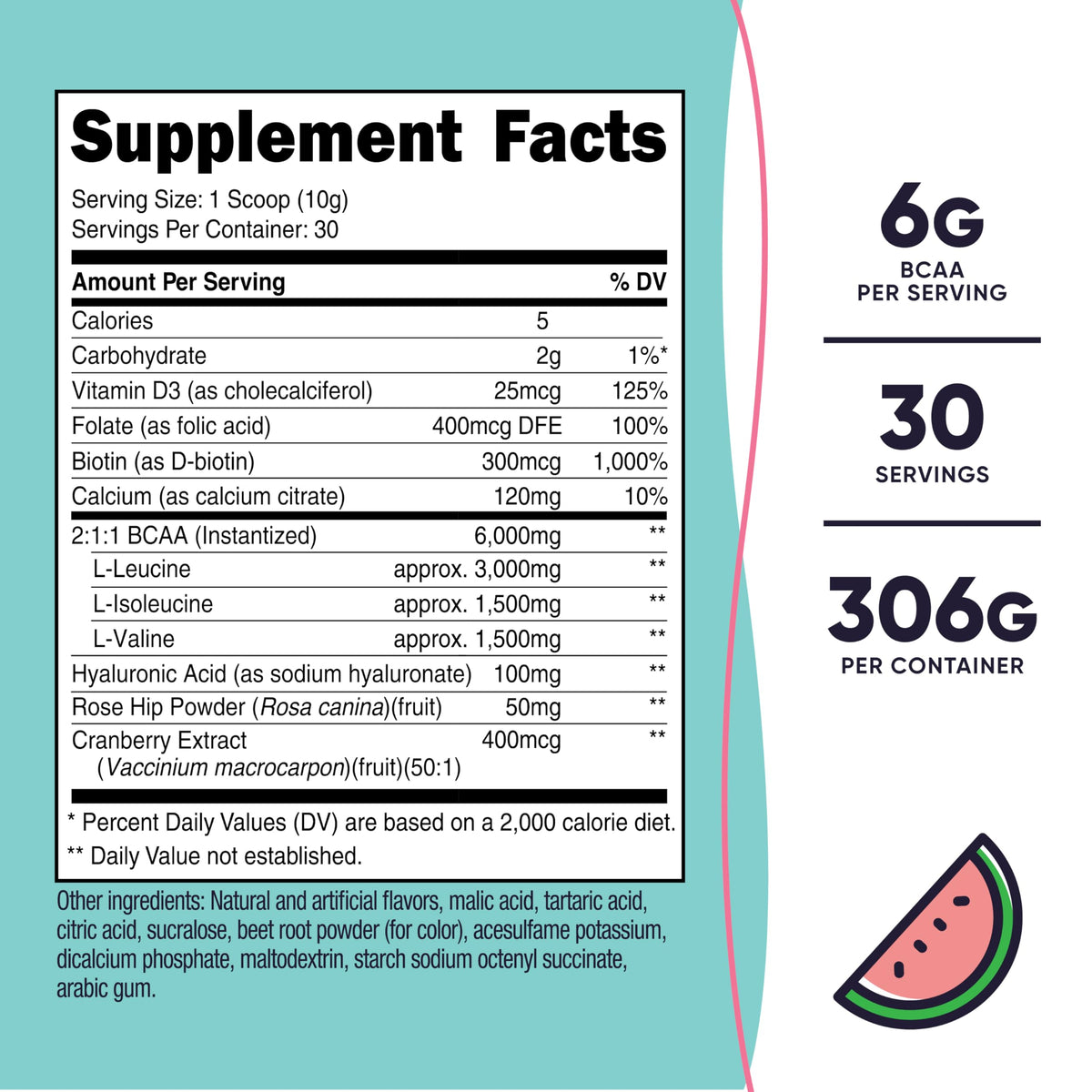 Nutricost BCAA pour Femmes 390g vue latérale