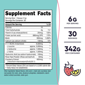 Nutricost BCAA pour Femmes Fraise Citron arrière de l'emballage