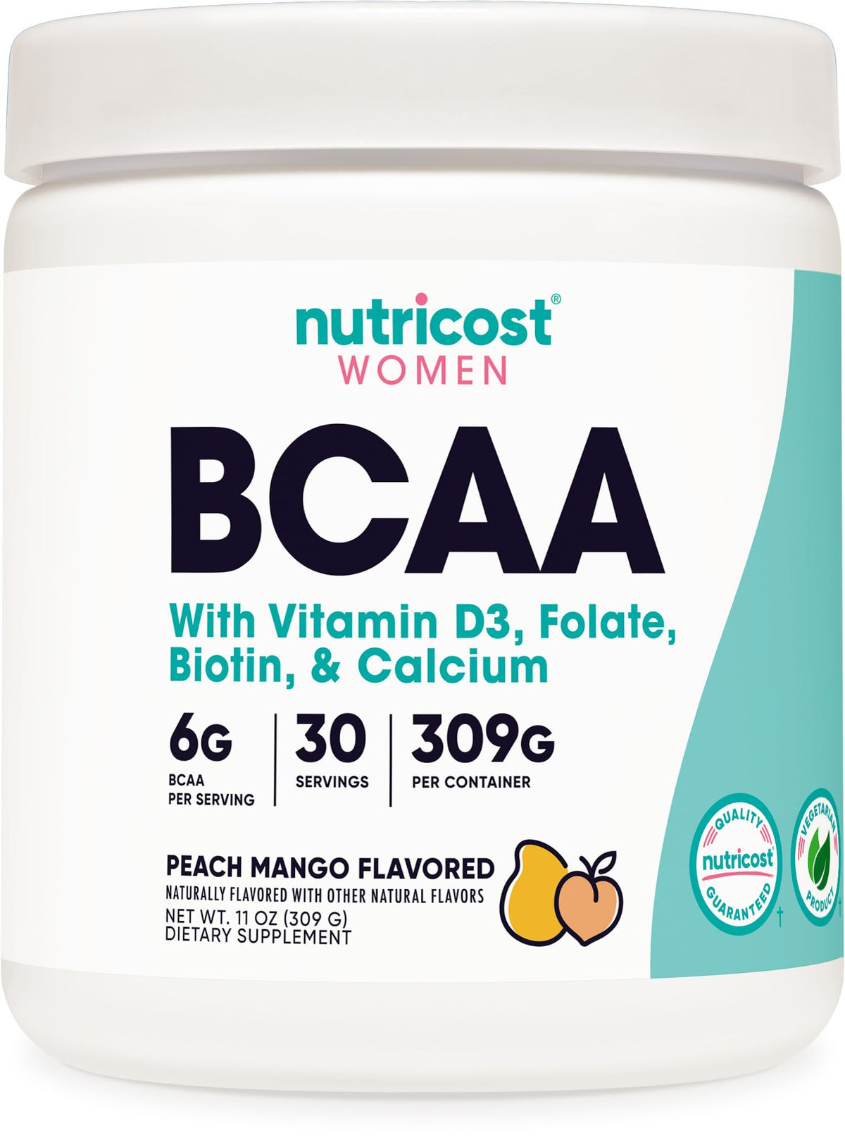 Nutricost BCAA pour Femmes saveur Pêche Mangue vue avant