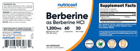Nutricost Berberine HCl 1200mg avec un verre d'eau