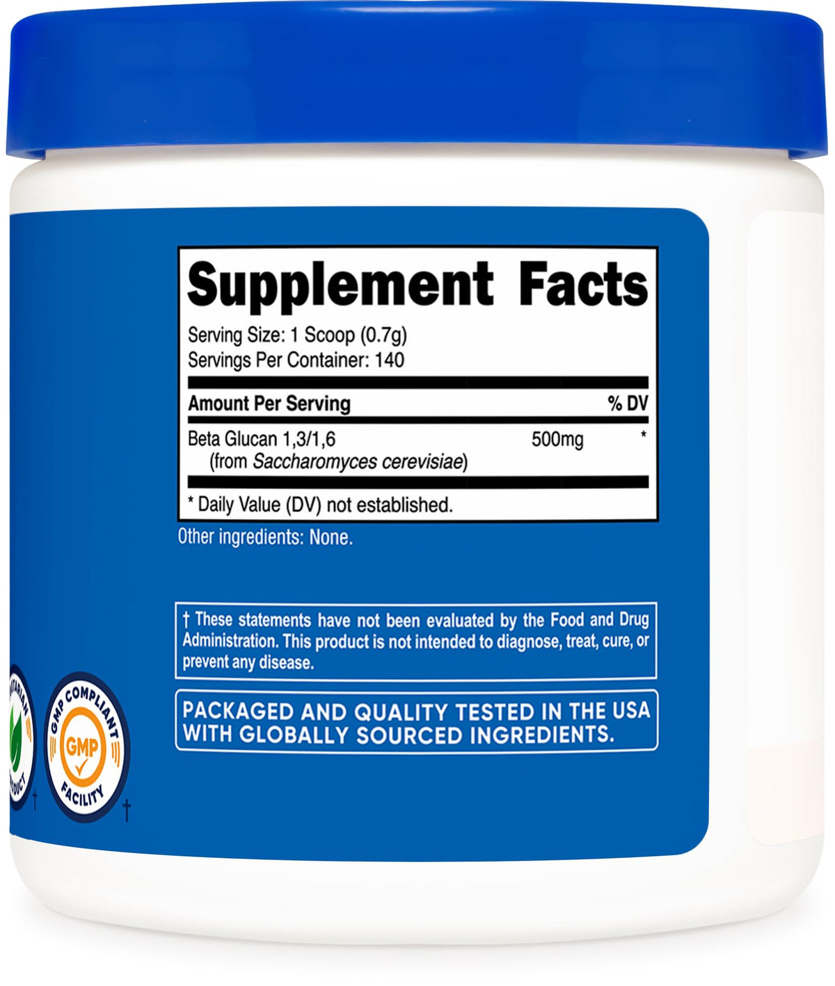 Nutricost Beta Glucan 100g sur une surface de travail