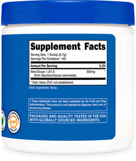 Nutricost Beta Glucan 100g sur une surface de travail