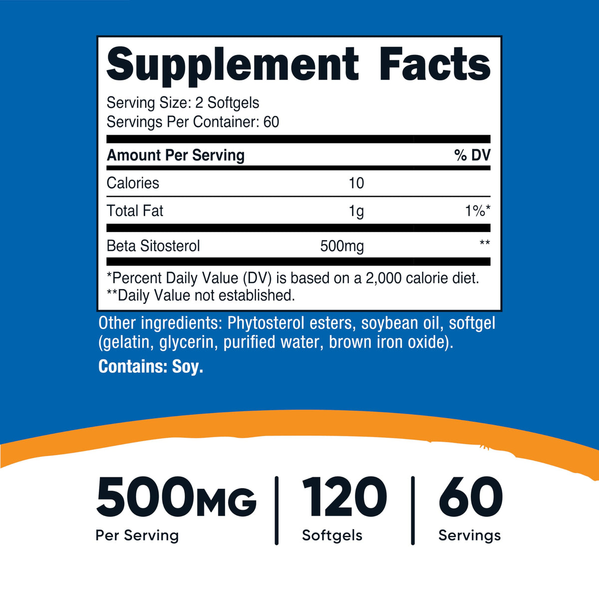 Nutricost Beta Sitosterol 120 capsules, arrière de l'emballage