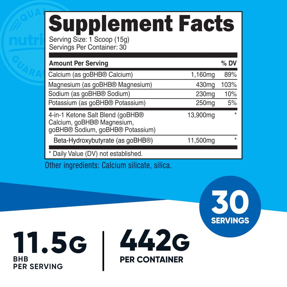 Nutricost BHB Exogène 4-en-1 30 Portions avec cuillère doseuse incluse