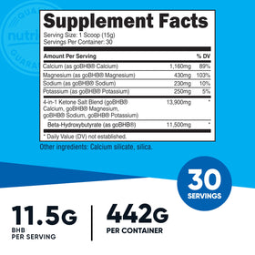 Nutricost BHB Exogène 4-en-1 30 Portions avec cuillère doseuse incluse