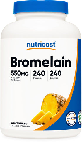 Nutricost Bromélaïne 550 mg 240 capsules vue de face