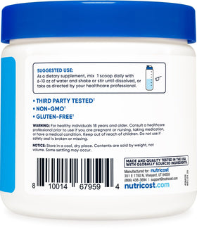 Nutricost Calcium BHB 250g à côté d'un smoothie