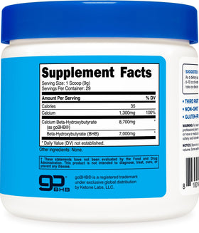 Nutricost Calcium BHB 250g sur une table avec des ingrédients de recette