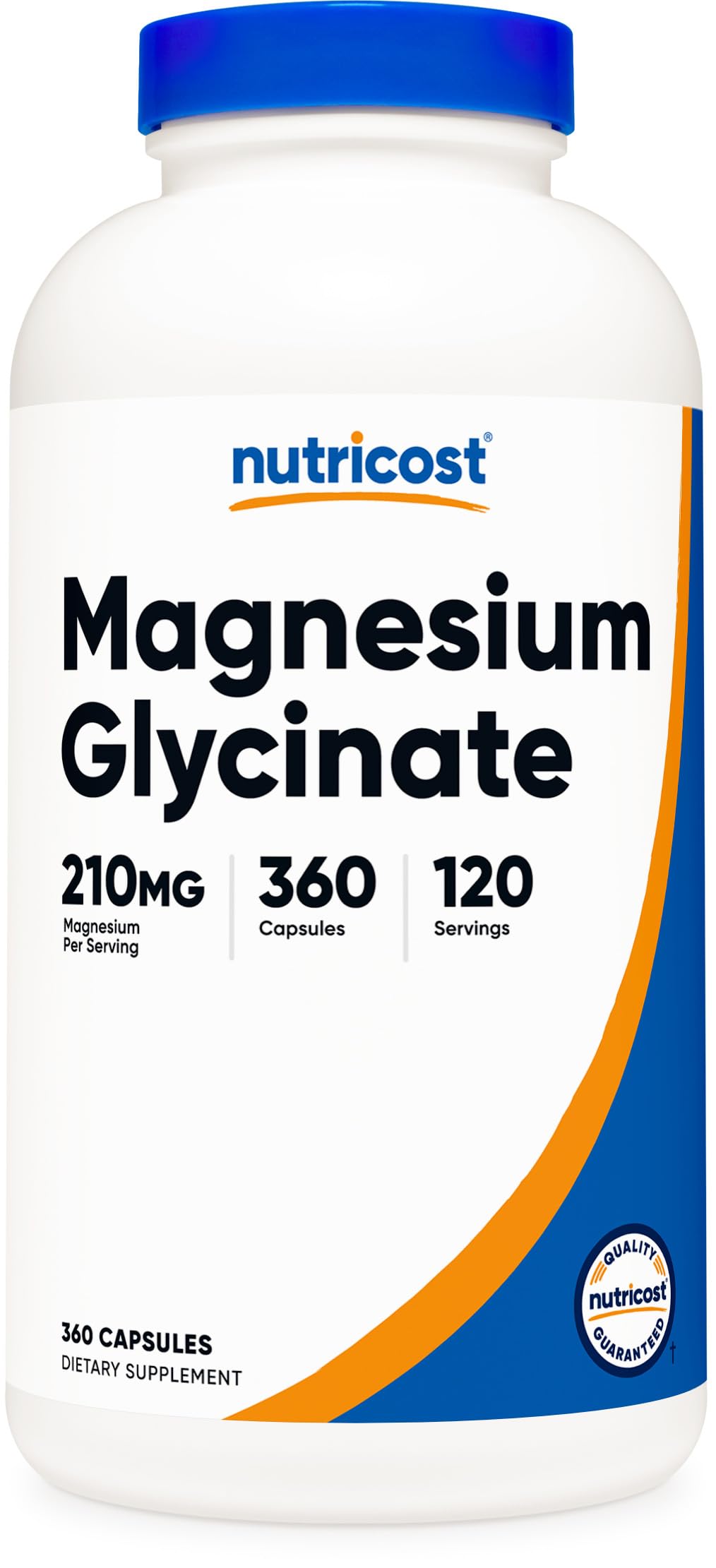 Nutricost Capsules de Glycinate de Magnésium 360 capsules vue de face