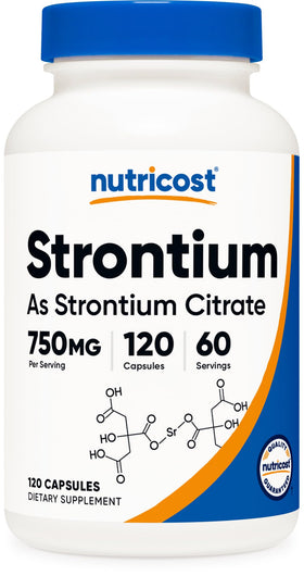 Nutricost Capsules de Strontium 750mg bouteille vue avant