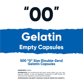 Nutricost Capsules Vides Taille 00 détail des capsules en gélatine