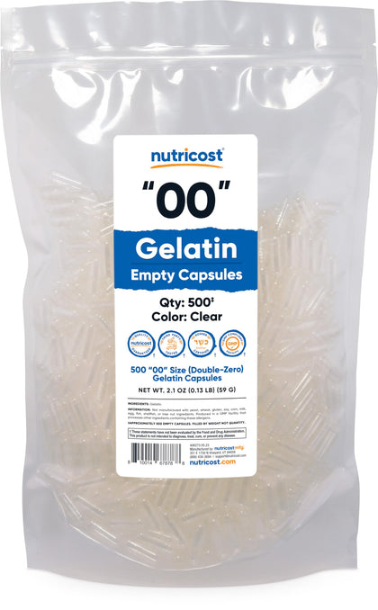Nutricost Capsules Vides Taille 00 paquet de 500 capsules