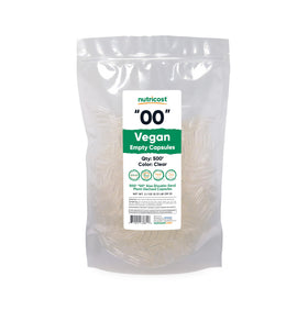 Nutricost Capsules Vides Vegan Taille 00 en gros plan