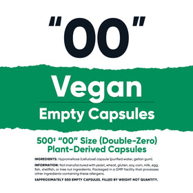 Nutricost Capsules Vides Vegan Taille 00 vue de côté