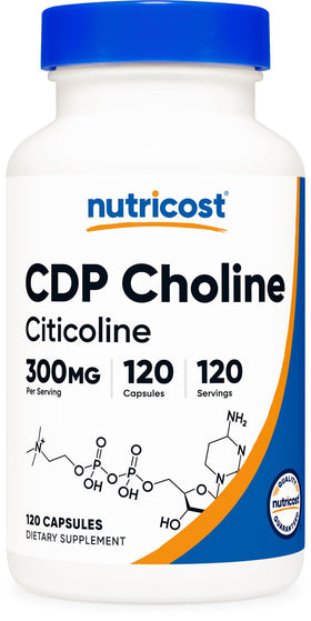 Nutricost CDP Choline 300mg flacon de 120 capsules végétariennes