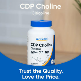 Nutricost CDP Choline 300mg vue d'ensemble de la boîte