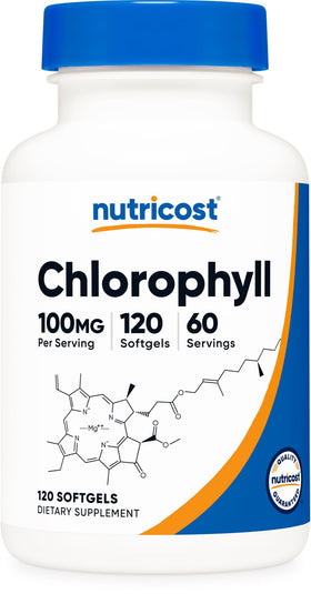 Nutricost Chlorophyll 100mg flacon de 120 gélules vue avant