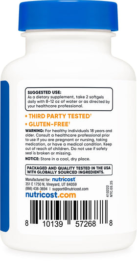 Nutricost Chlorophyll 100mg gélules ouvertes montrant la forme