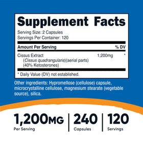 Nutricost Cissus Quadrangularis capsules végétales