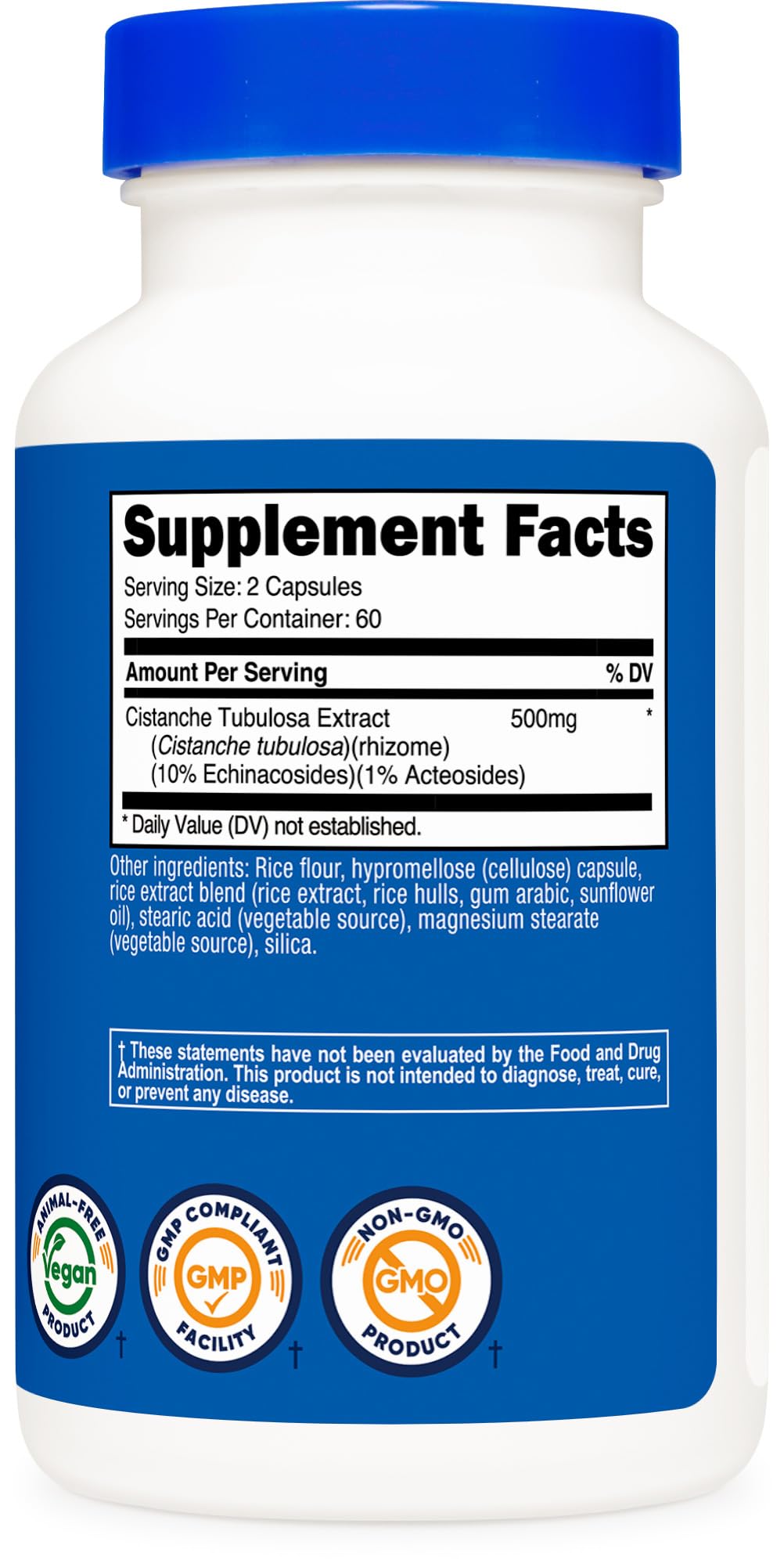 Nutricost Cistanche Tubulosa avec étiquettes de qualité