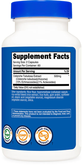 Nutricost Cistanche Tubulosa avec étiquettes de qualité