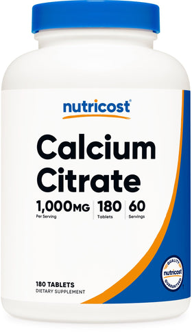 Nutricost Citrate de Calcium 1 000 mg flacon de 180 comprimés