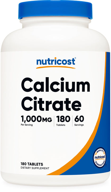 Nutricost Citrate de Calcium 1 000 mg flacon de 180 comprimés
