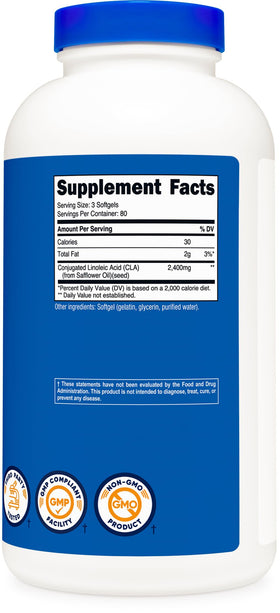 Nutricost CLA 800mg gélules sur une table