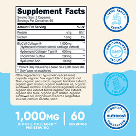 Nutricost Collagène BioCell flacon avec étiquette