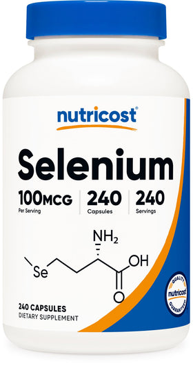 Nutricost complément sélénium 100mcg 240 capsules avant