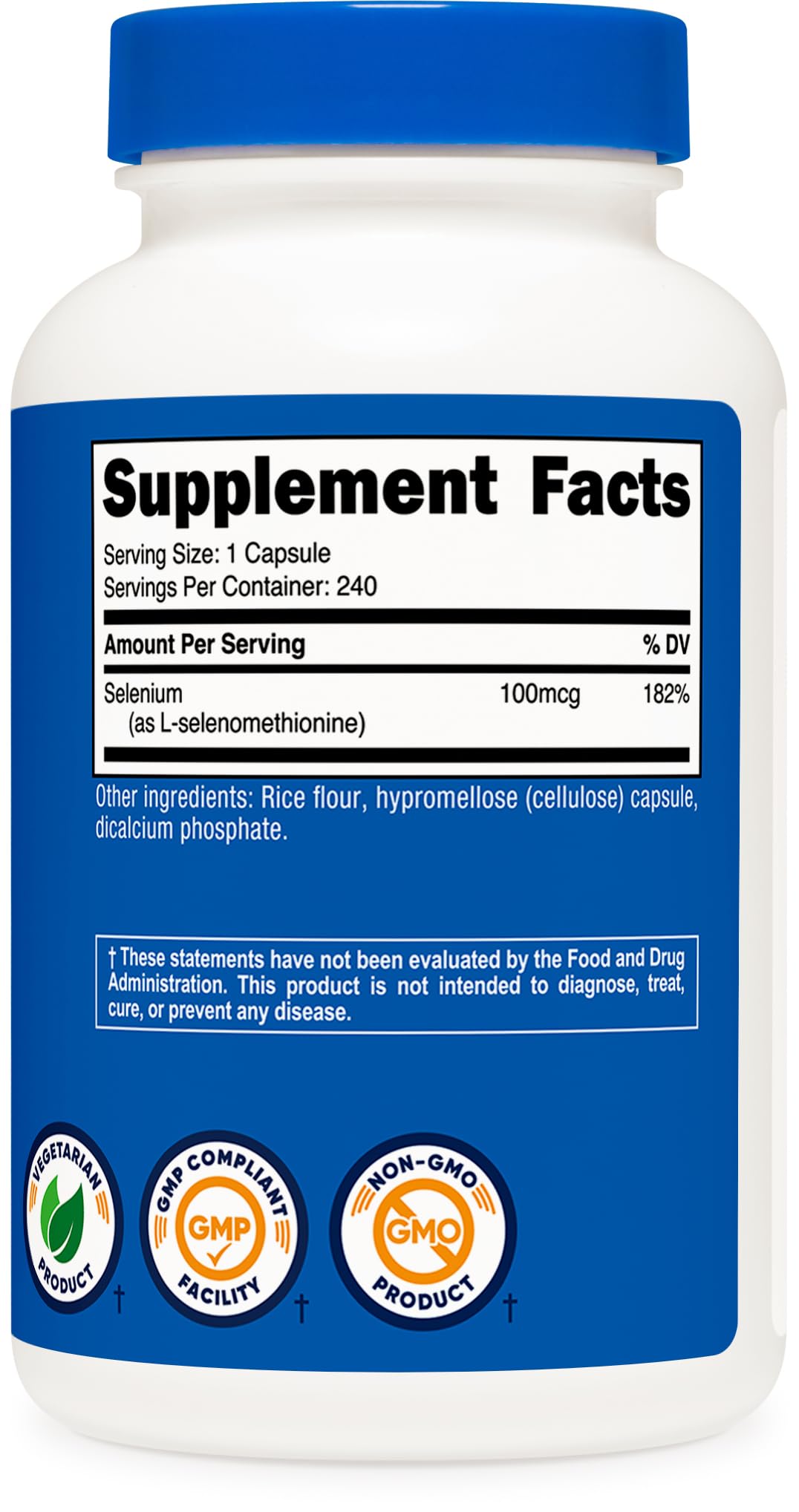 Nutricost complément sélénium 100mcg avec d'autres compléments
