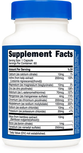 Nutricost Complexe de Minéraux Trace capsules à l'intérieur de la bouteille