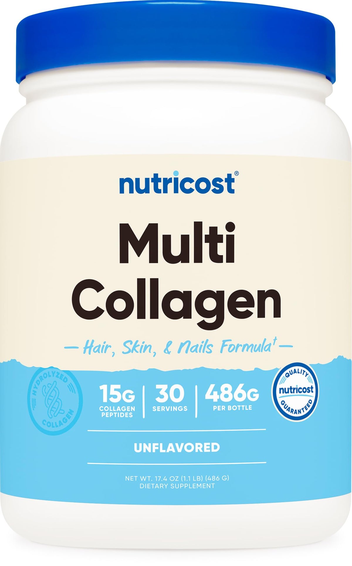 Nutricost Complexe de Protéines Multi-Collagène 590g vue avant