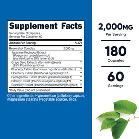 Nutricost complexe de resvératrol 2000mg capsules sur une surface blanche