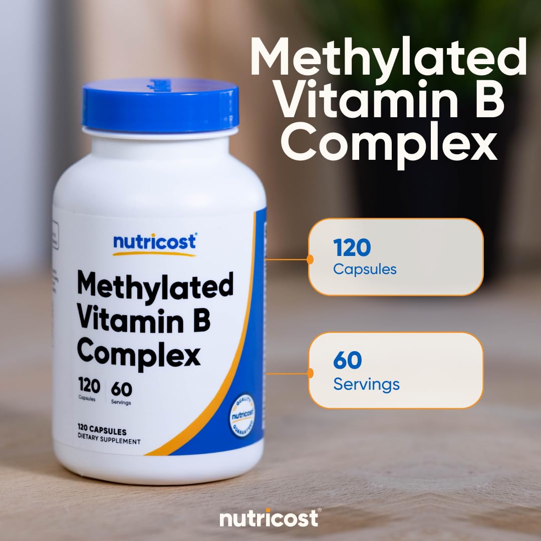 Nutricost Complexe de Vitamines B Methylé, étiquette et informations nutritionnelles