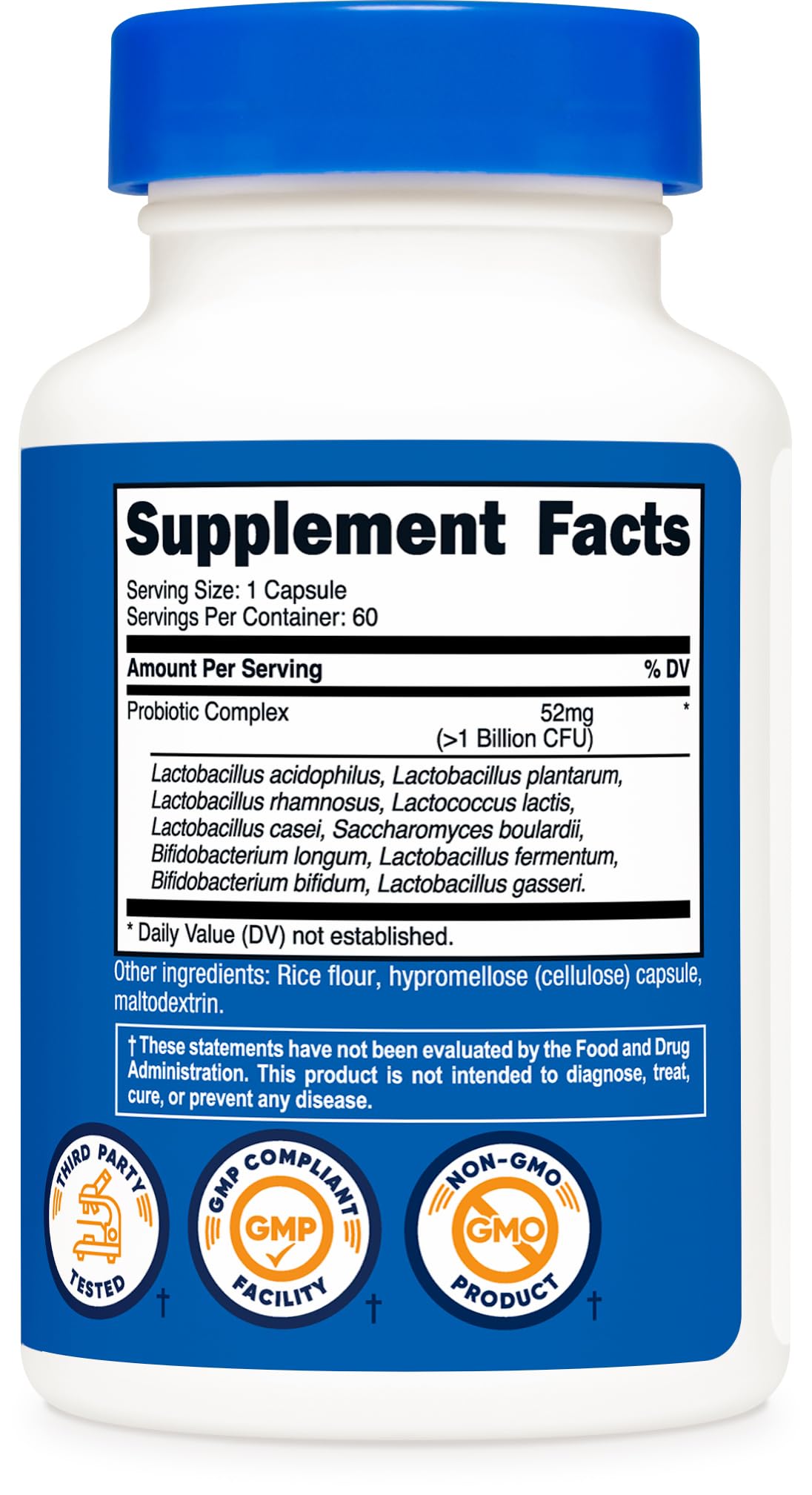 Nutricost Complexe Probiotique 60 Capsules ouvertes montrant les capsules