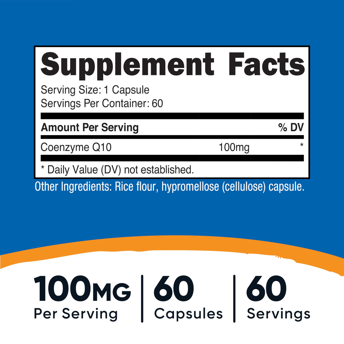 Nutricost CoQ10 100mg capsule végétarienne vue de près