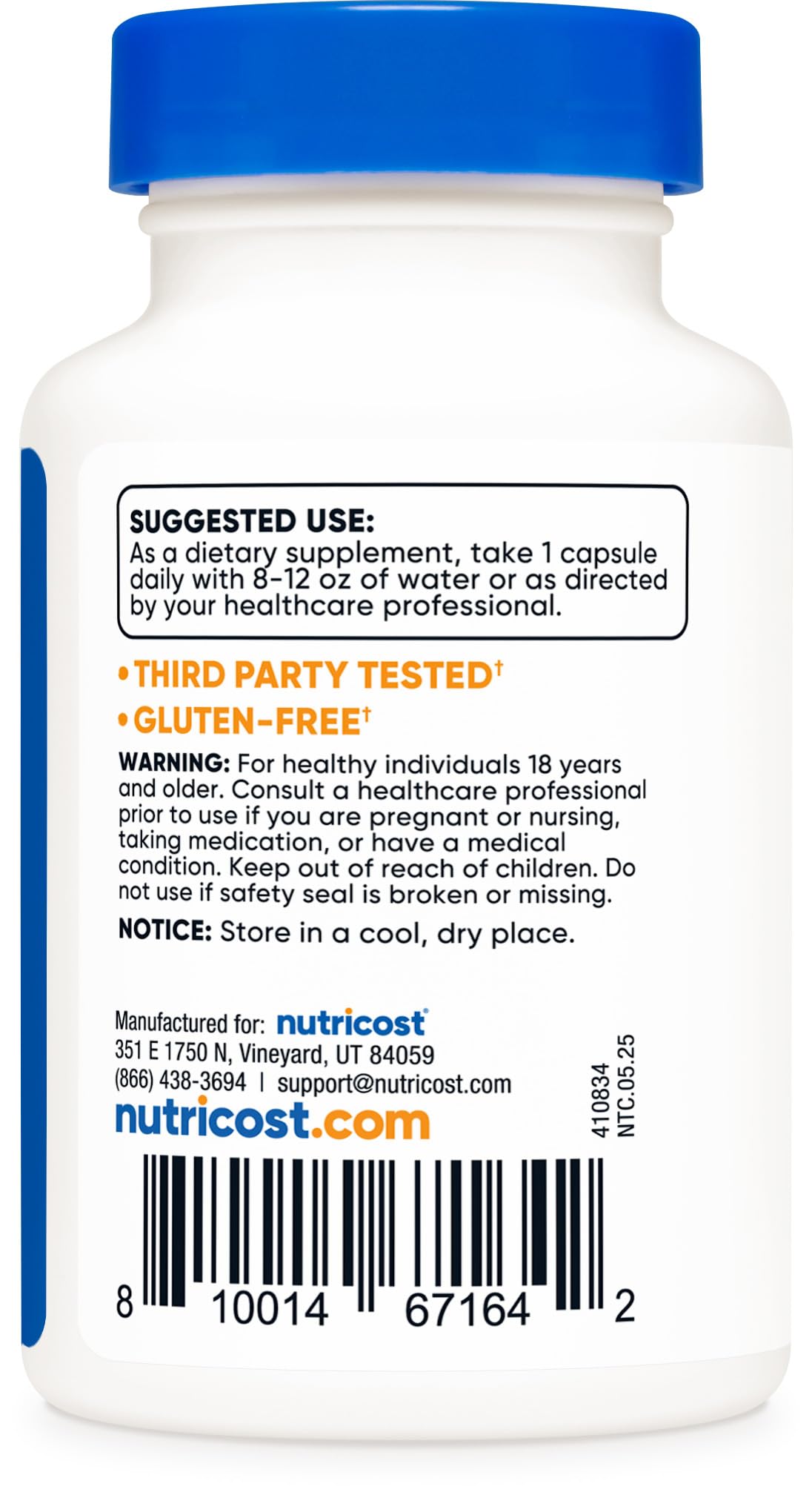 Nutricost CoQ10 100mg étiquette du produit