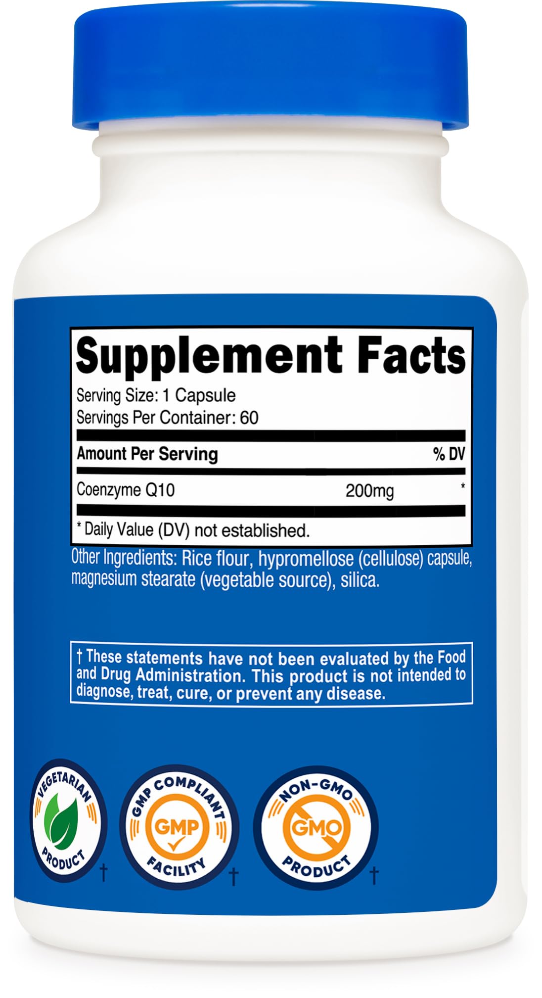 Nutricost CoQ10 200mg gélules avec un verre d'eau