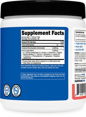 Nutricost Créatine + Aminos Arôme Pastèque ingrédients et valeurs nutritionnelles