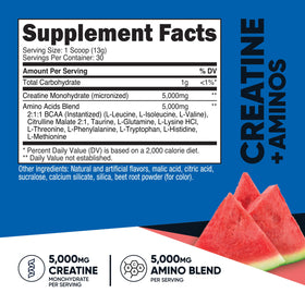 Nutricost Créatine + Aminos Arôme Pastèque vue latérale du produit